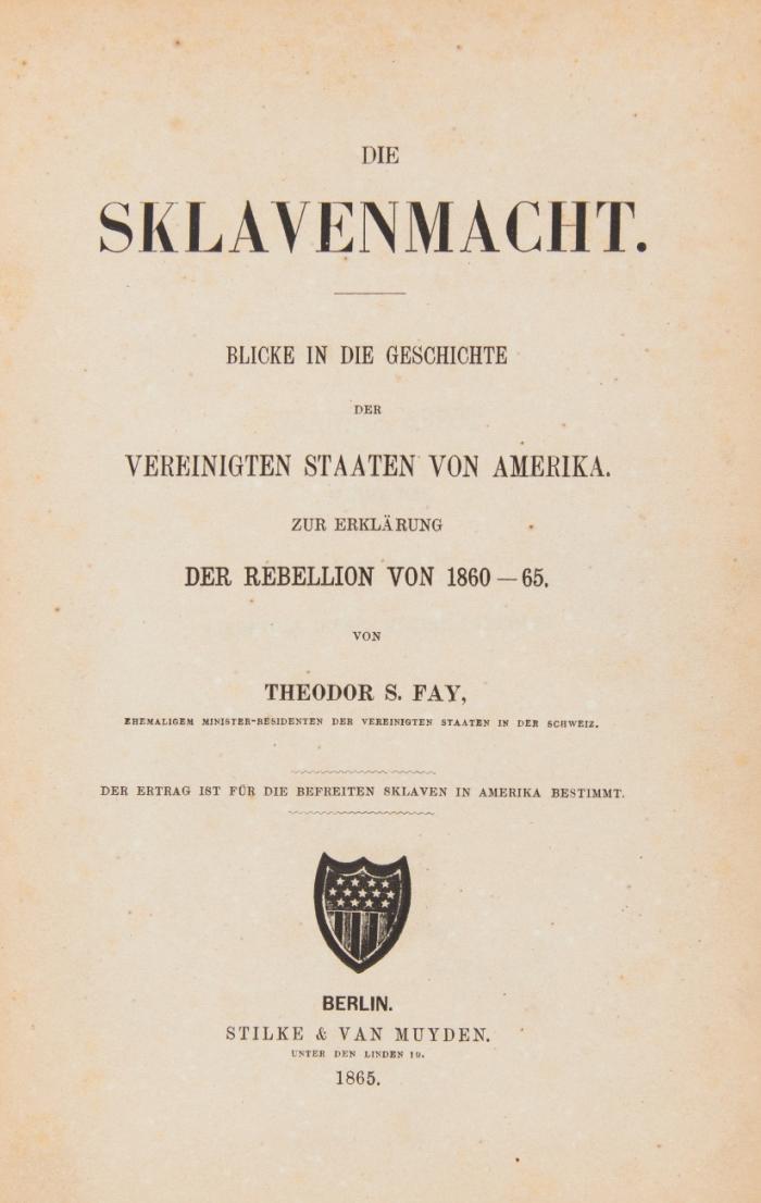 Die Sklavenmacht. Blicke in die Geschichte der Vereinigten Staaten von Amerika. Zur Erklärung der Rebellion von 1860-65.