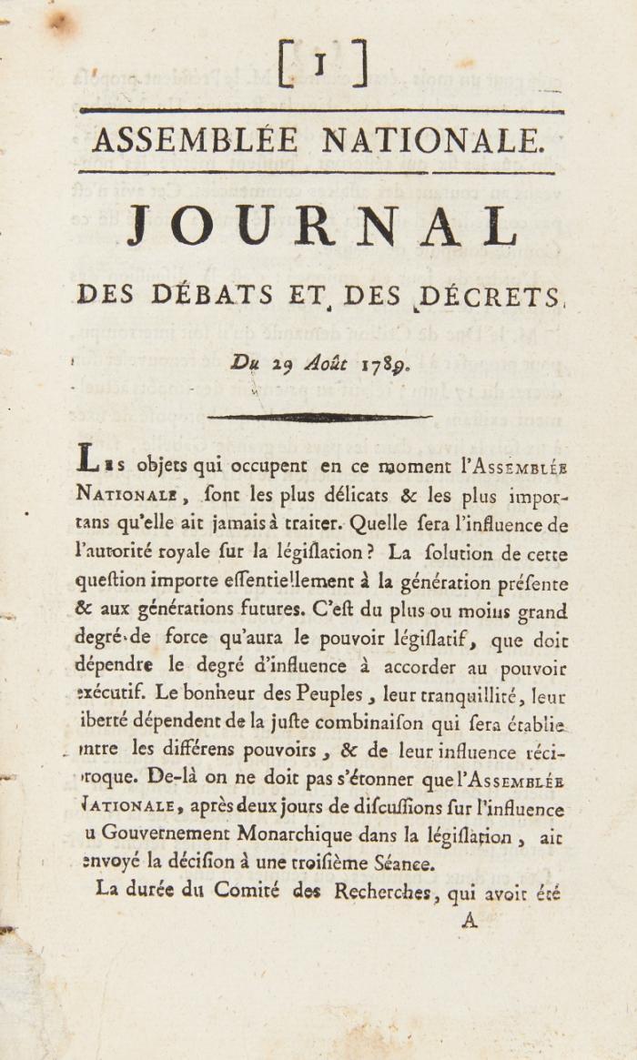 Journal des débats et des décrets.  Hefte 1 - 862 in 15 Bdn.