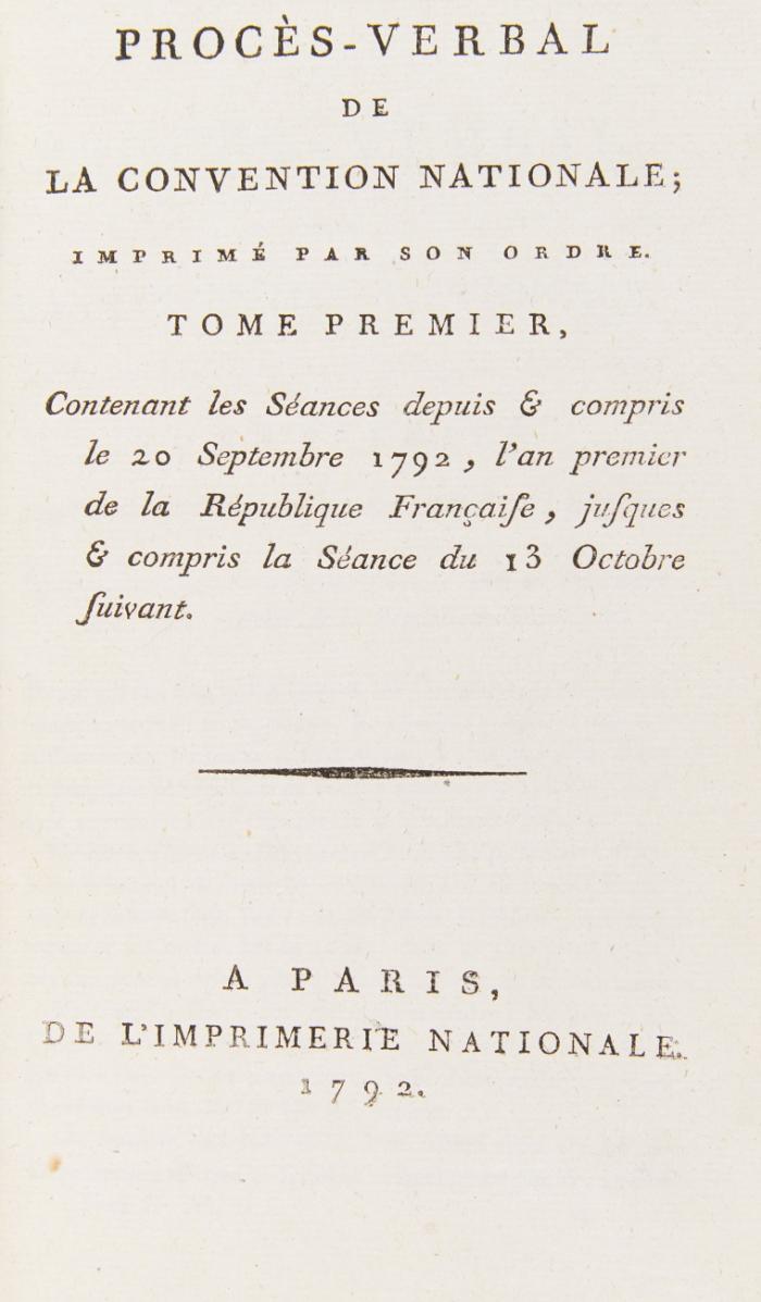 Procès-verbal de la Convention Nationale. Bde. 1-8 und 11-15 in 12 Bdn.
