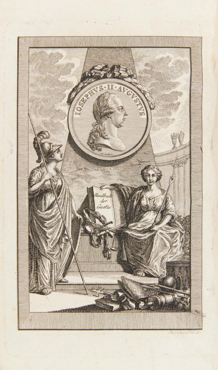 Handbuch aller unter der Regierung des Kaisers Joseph II. für die k.k. Erbländer ergangenen Verordnungen und Gesetze in einer sistematischen Verbindung  enthält die Verordnungen und Gesetze vom Jahre 1780. bis 1784. Bde I-VI (v. 18)