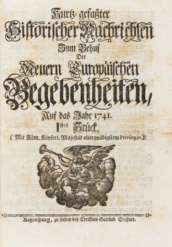 Kurz gefaßter historischer Nachrichten,  zum Behuf der neuern Europäischen Begebenheiten, auf das Jahr 1741 / 1747-55 ... in 10 Bdn.