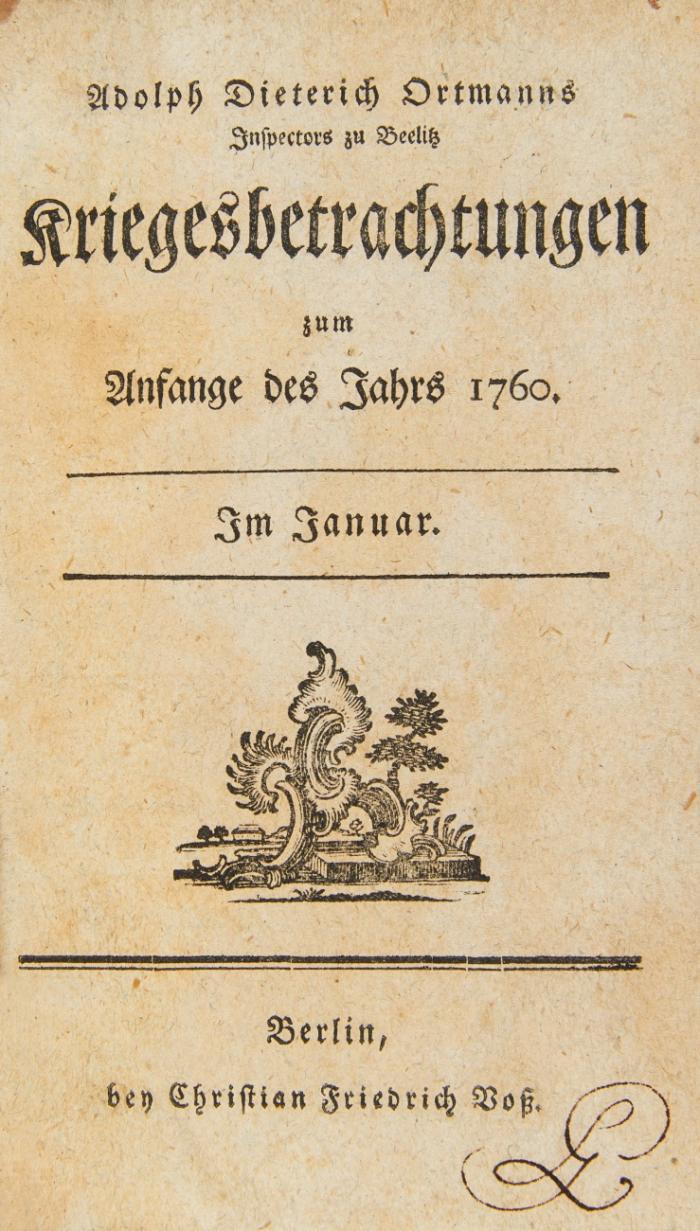 Kriegesbetrachtungen zum Anfange des Jahrs 1760. 11 Tle in 1 Bd.
