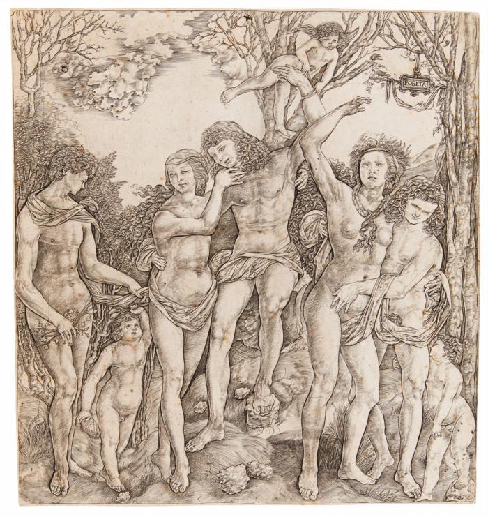 Allegorie auf die Macht der Liebe (Ein junger Mann von Amor an einen Baum gebunden).