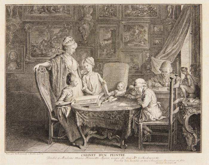 Cabinet d'un peintre. (Familienblatt des Künstlers).