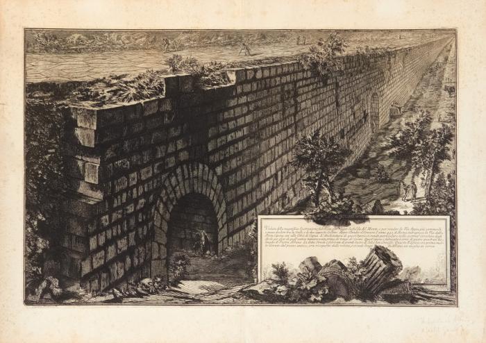 Veduta della magnifica Sostruzione fabricata per legger la falda del Monte, e per render la Via Appia più commodo e meno declive tra la valle ... (Straßensubstruktionen der Via Appia).