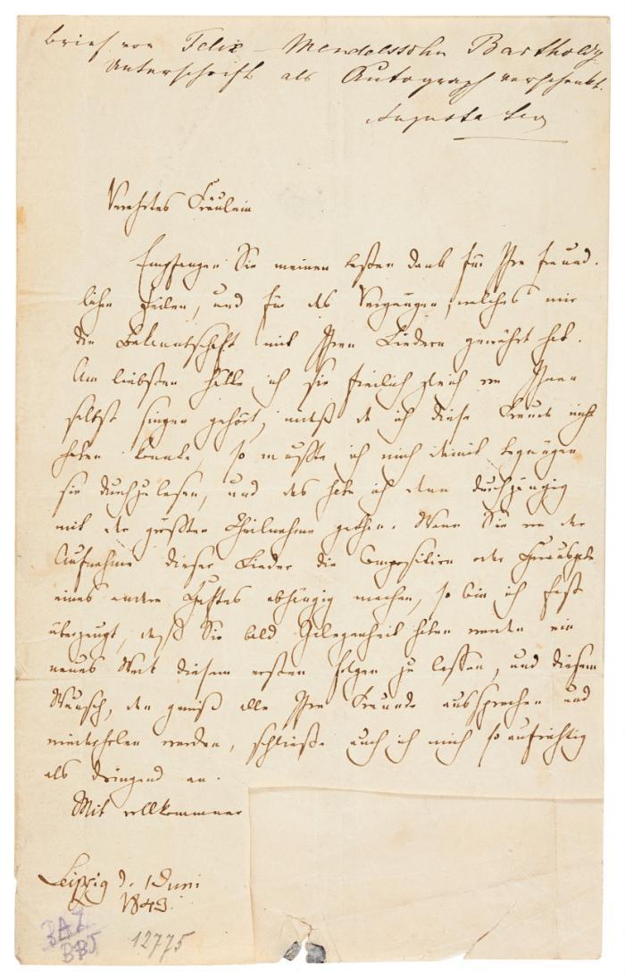 E. Brief [Unterschrift ausgeschnitten];