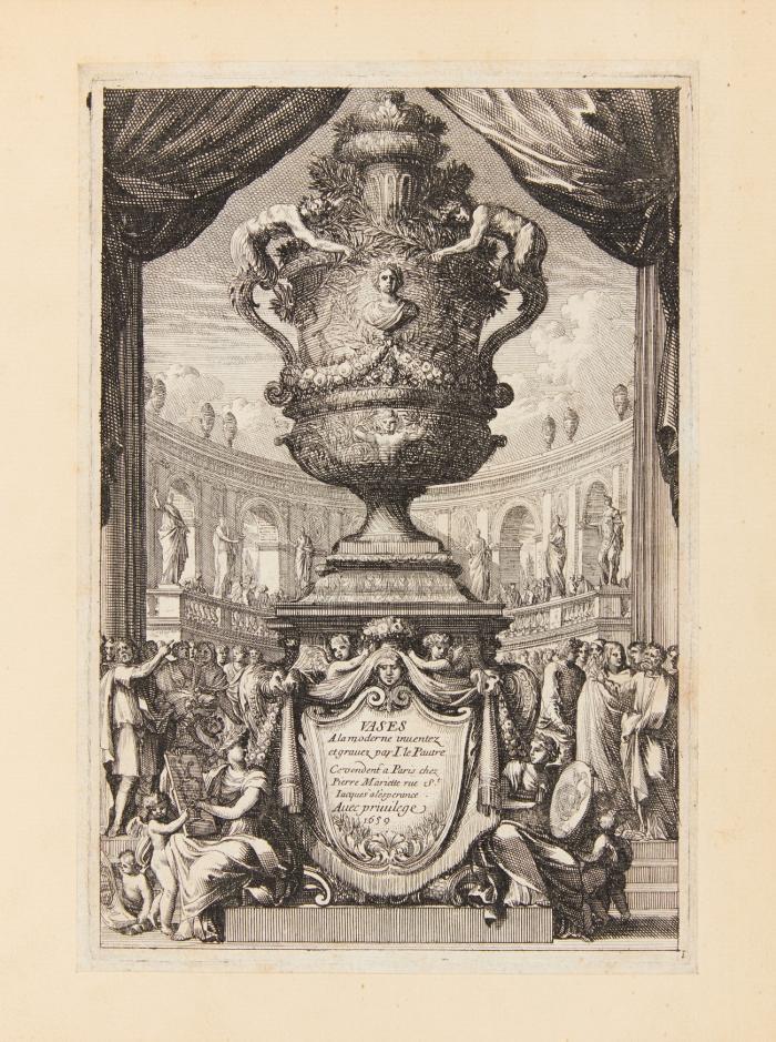 Sammelband mit 3 Vasen-Ornamentstichfolgen.