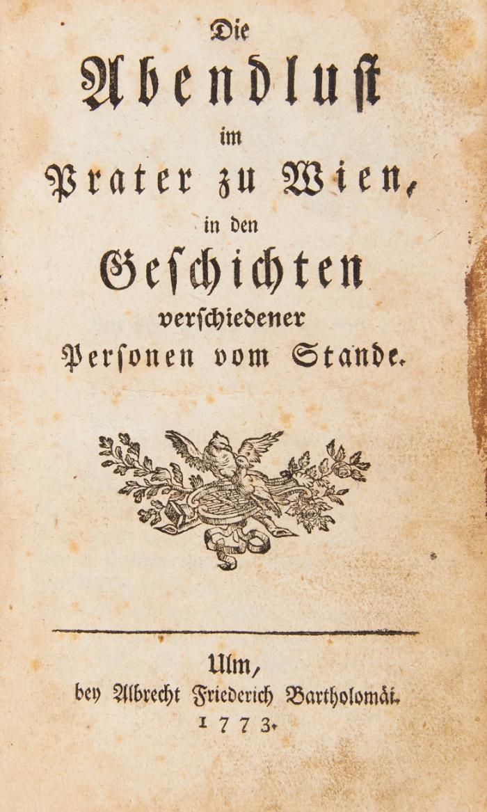 Die Abendlust im Prater zu Wien, in den Geschichten verschiedener Personen vom Stande.