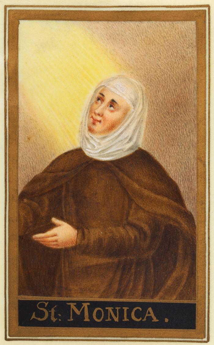 Andachtsgraphik. - Hl. Monika. St. Monica, im Habit der Augustinerinnen.