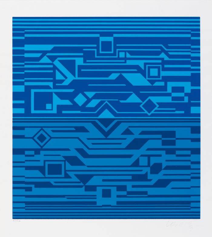 OHNE TITEL (GOLD-SILBER-SCHWARZ / BLAU)