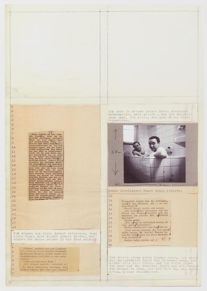 polke/richter - richter/polke. Faksimile-Laserdruck vom Originalentwurf der beiden Künstler für den Katalog zu ihrer gemeinsamen Ausstellung in der galerie h (Haseke), Hannover, Marz 1966.