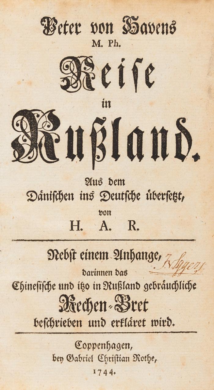 Reise in Rußland. Aus dem Dänischen ins Deutsche übersetzt.