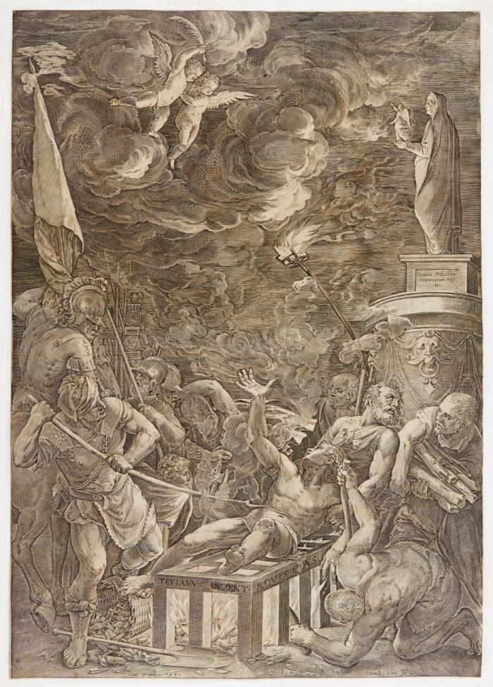 Das Martyrium des heiligen Laurentius.