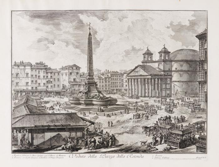 Veduta della Piazza della Rotonda (Die Piazza della Rotonda mit Obelisk und dem Pantheon).