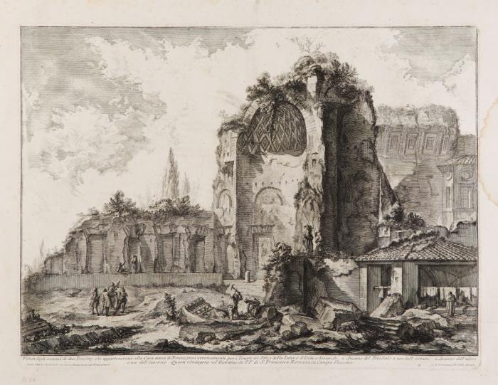Veduta degli avanzi di due Triclinj che appartenevano alla Casa aurea di Nerone ... (Der Tempel von Venus und Roma).