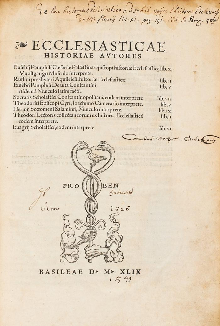 Ecclesiasticae historiae autores.
