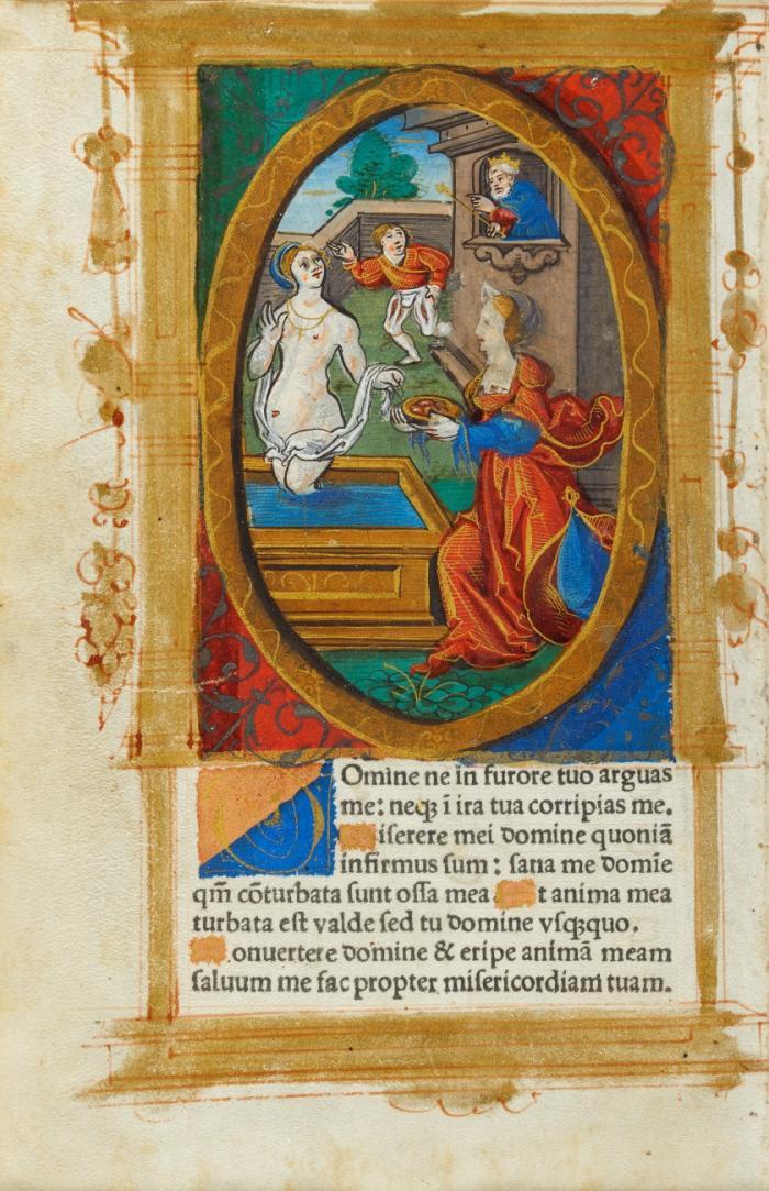 Batseba im Bade. - Einzelblatt aus Horae B.M.V. für den Gebrauch von Rom.
