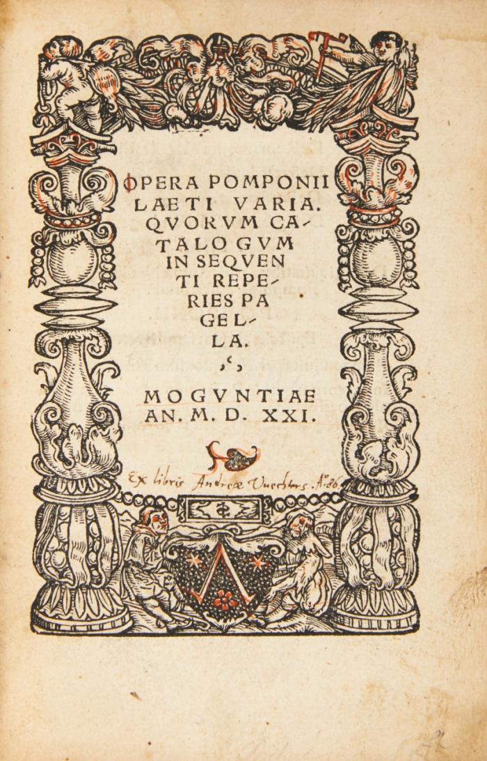 Opera varia. Anhang v. Heinrich Bebel: De Romanorum magistratibus libellus longe elegantiss. nec minus fructuosus.