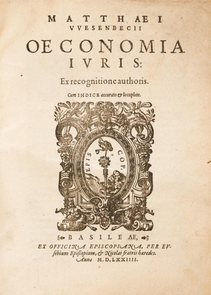 Oeconomia ivris: ex recognitione authoris. Cum indice accurato & locuplete.