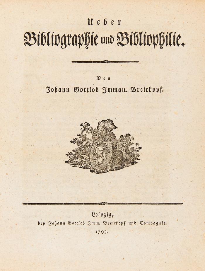 Ueber Bibliographie und Bibliophilie.