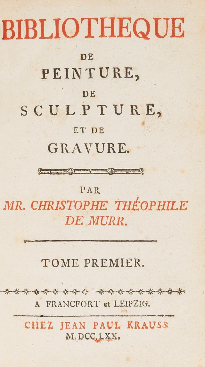 Bibliotheque de peinture, de sculpture, et de gravure. 2 Bände.