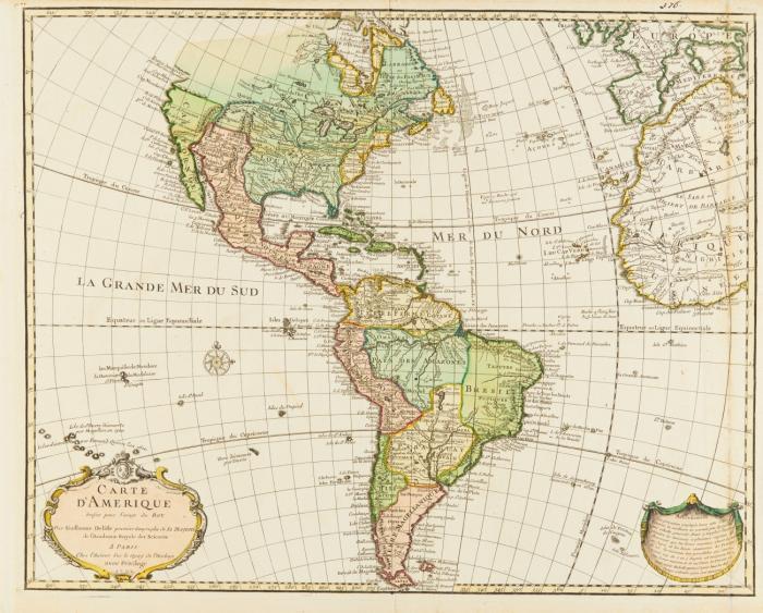 Amerika. Nord- und Südamerika. Carte d'Amerique.