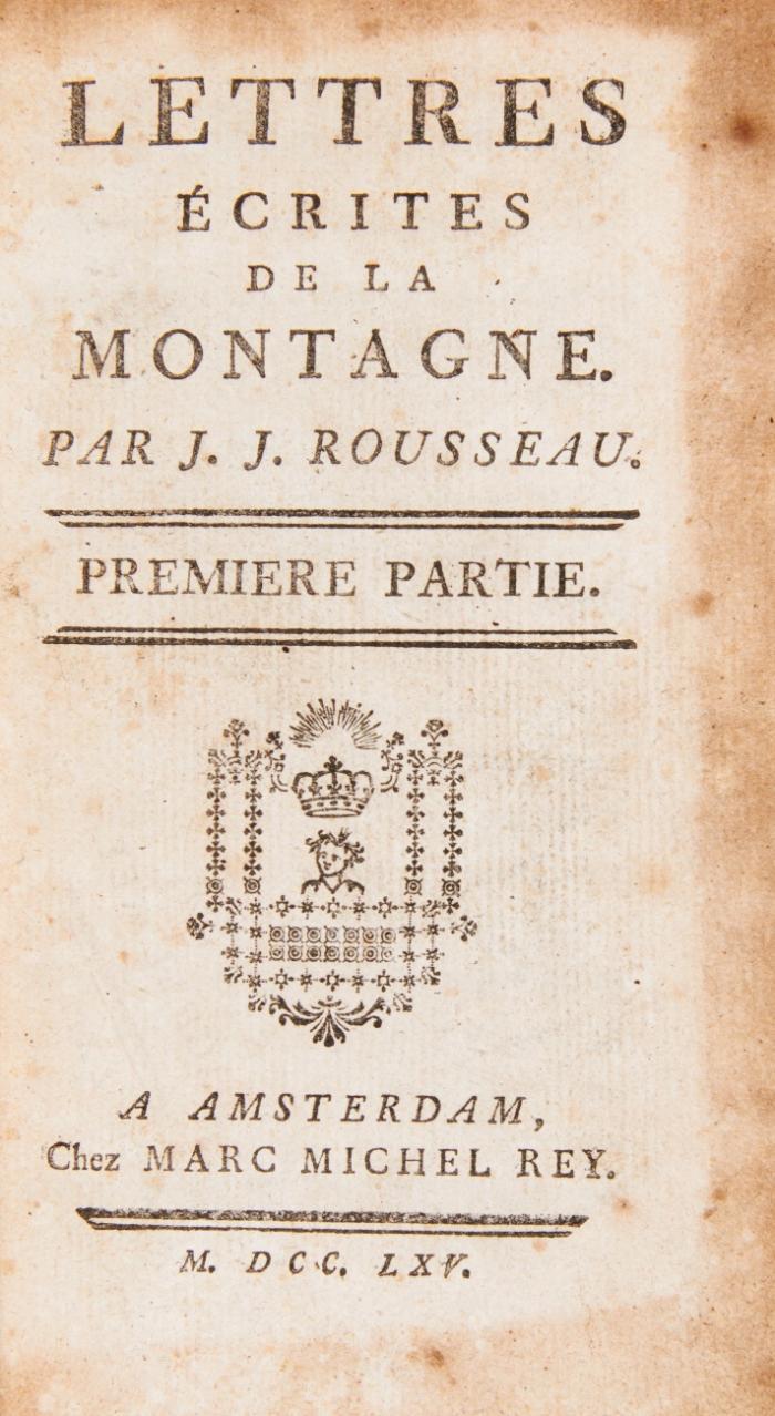 Lettres écrites de la montagne. 2 Bde in 1.
