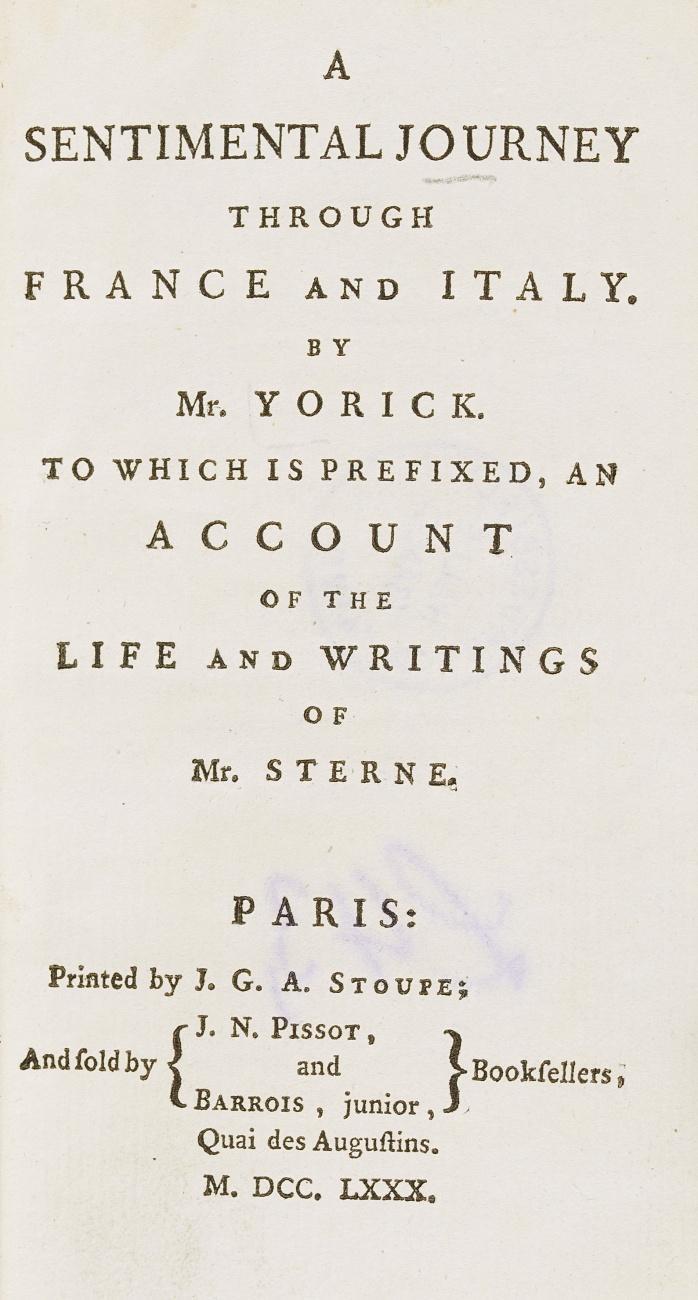 A sentimental journey through France and Italy. By Mr. Yorick. To which is prefixed, an account of the life and writings of Mr. Sterne.