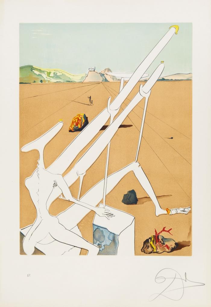 DALÍ MARTIAN MUNI D'UN DOUBLE MICROSCOPE HOLOELECTRONIQUE (AUS: LA CONQUÊTE DU COSMOS)