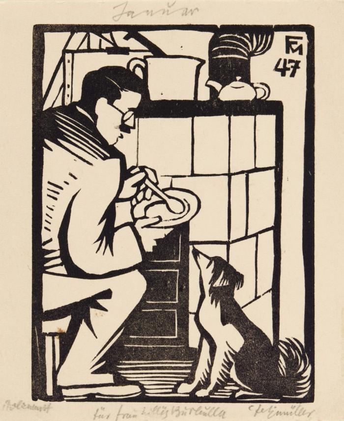 LAUTENSPIELERIN (1918) / MUTTER UND KIND (1918) / JANUAR, AUGUST, SEPTEMBER (3 BLATT AUS: JAHR DES MALERS) / ZUM DRAMA CYANKALI (AUS: FRIEDRICH WOLF...) 1948 / NEUJAHRSGRUSS FÜR 1950