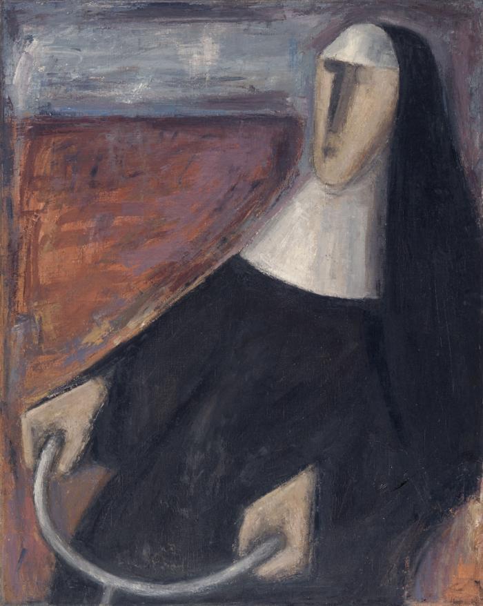 OHNE TITEL (RADFAHRENDE NONNE)