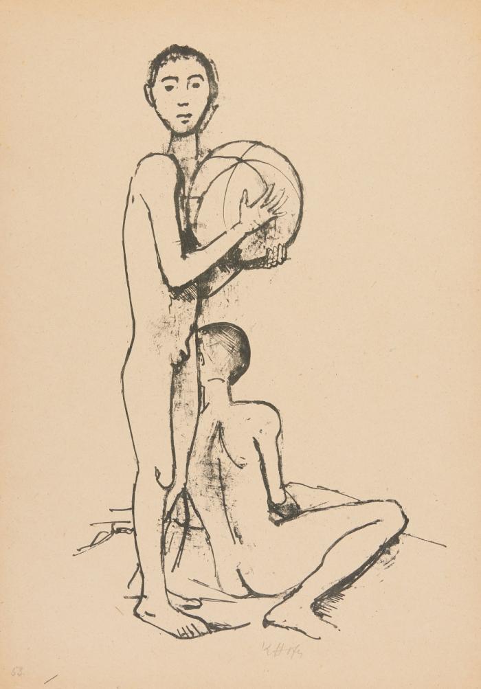 KINDER MIT BALL / NR. X (AUS: TANZ 12 STEINZEICHNUNGEN) 1922