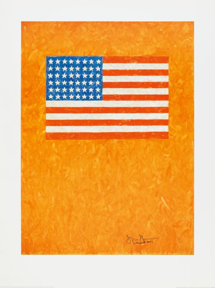 FLAG ON ORANGE FIELD