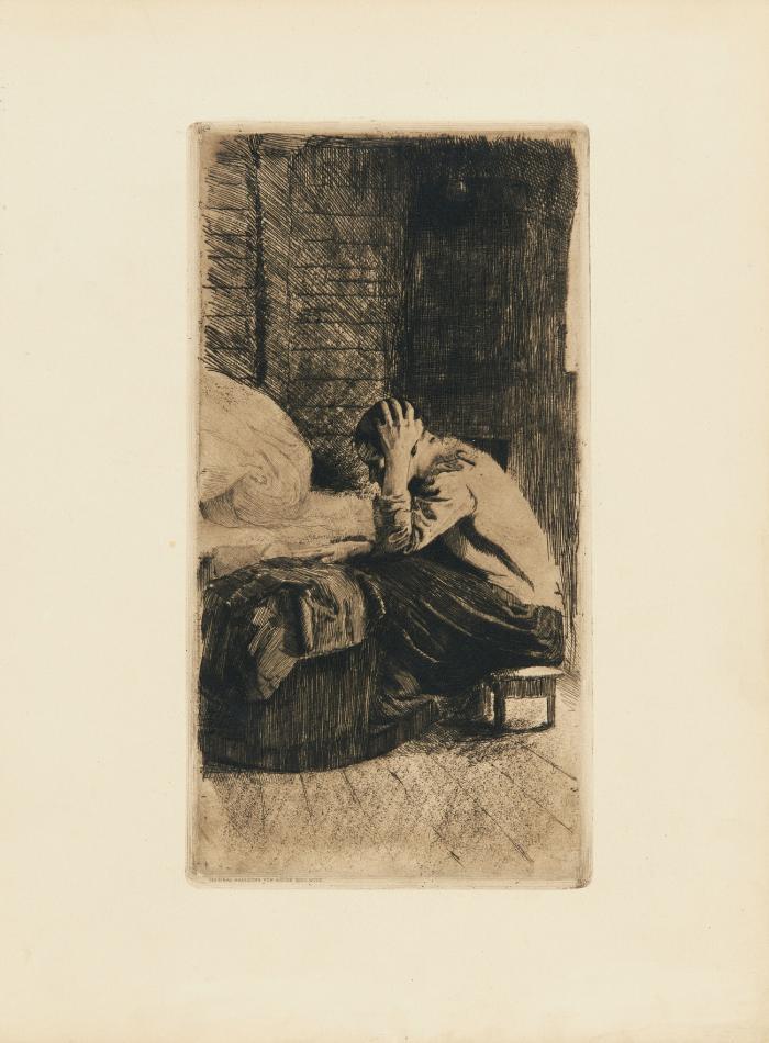 FRAU AN DER WIEGE