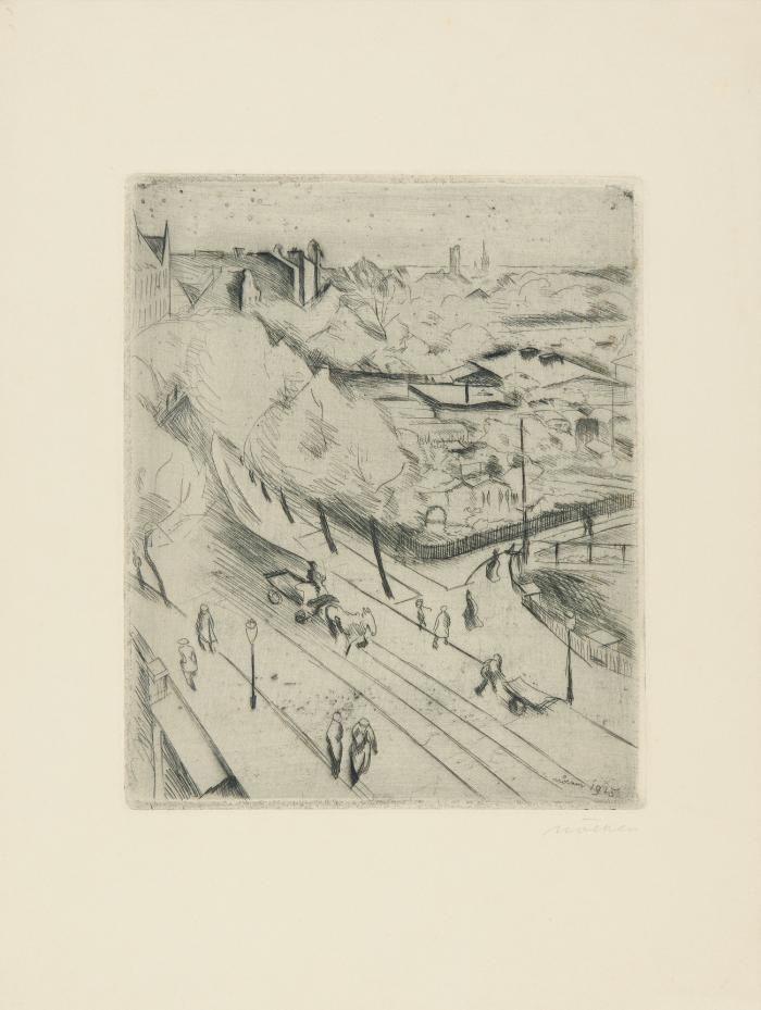 STRASSENSZENE 1915 / LESENDE 1916  / LIEGENDER WEIBLICHER AKT 1916