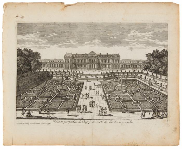 Versailles / Paris. - Schloss-, Garten- und Architekturansichten. 16 Blatt Kupferstiche
