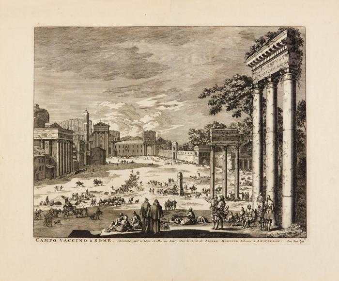 Rom. –  Campo Vaccino à Rome, Forum Romanum / Amphiteatri Vespasianorum, Kolosseum.