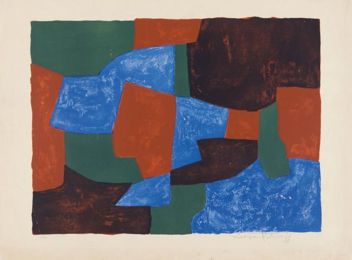 KOMPOSITION IN BLAU, GRÜN UND ROT
