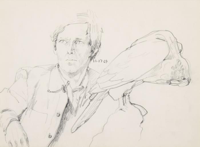 OHNE TITEL (PORTRÄT FRANZ DECKWITZ UND STUDIE EINES VOGELS  11.17.69)