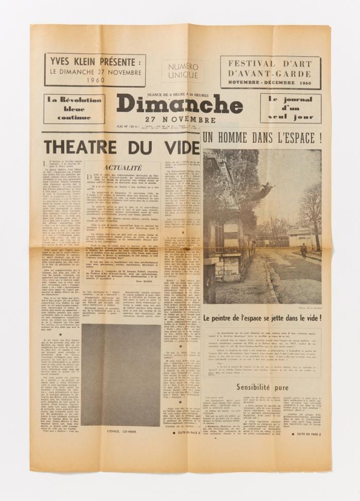 Yves Klein présente: Le dimanche 27 Novembre 1960. Numéro unique.