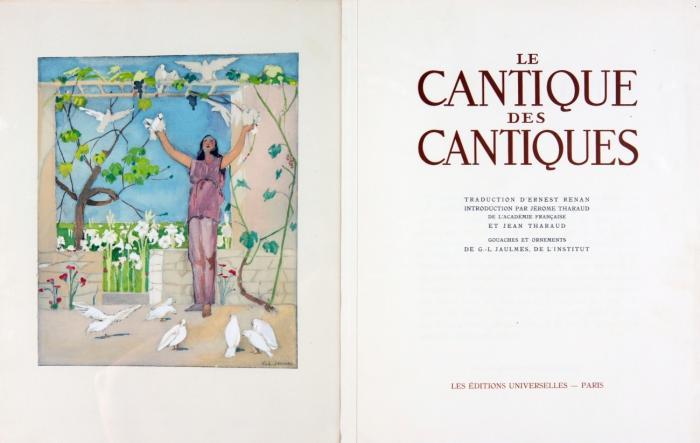 Le Cantique des Cantiques. Traduction d'Ernest Renan. Introduction par Jérome Tharaud de l'Académie Français et Jean Tharaud.