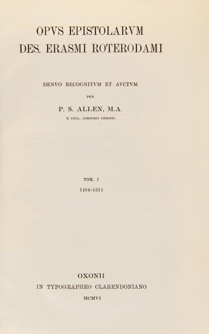 Opus Epistolarum. Denuo recognitum et auctum per P. S. Allen. 12 Bde.