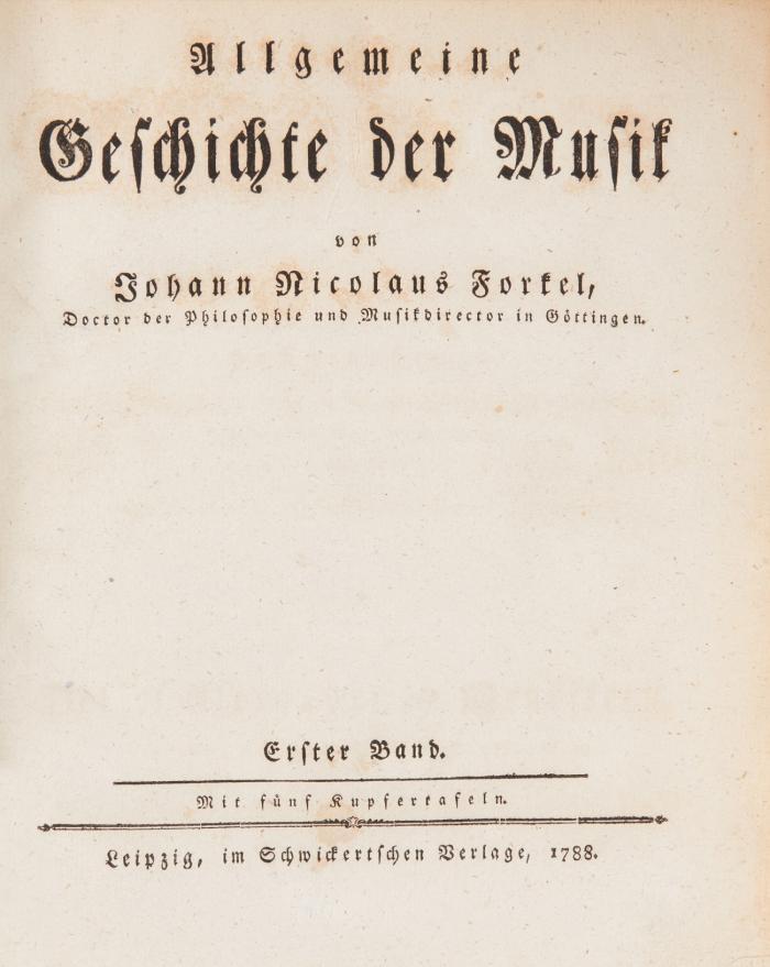 Allgemeine Geschichte der Musik. 2 Bde.