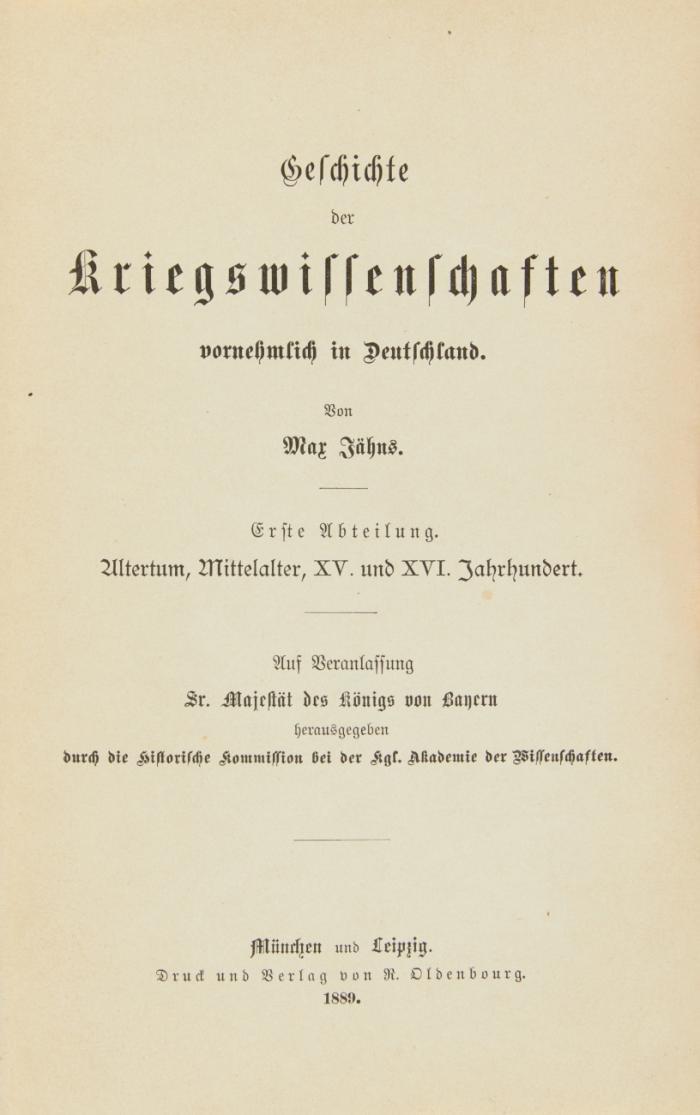 Geschichte der Kriegswissenschaften vornehmlich in Deutschland. 3 Bde.