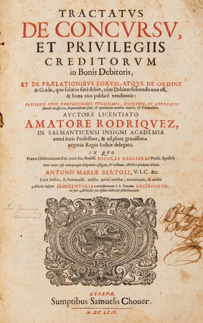 Tractatus de concursu et privilegiis creditorum in bonis debitoris.