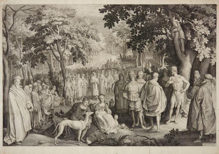 Johannes der Täufer, predigend.