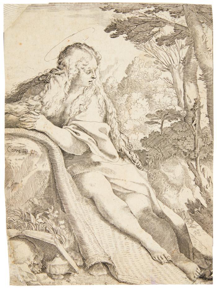 Die büßende Maria Magdalena in der Wüste.