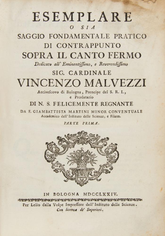Esemplare o sia Saggio fondamentale pratico di contrappunto sopra il canto fermo. 2 in 1 Bd.