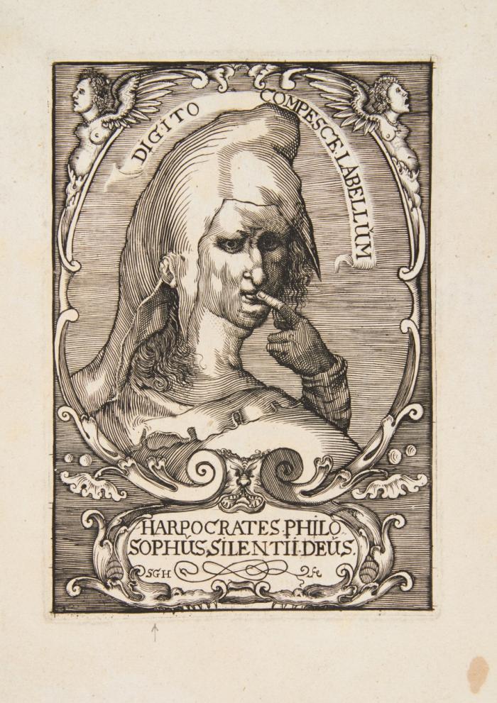 Harpocrates Philosophus Silentii Deus (Büste des Harpocrates).