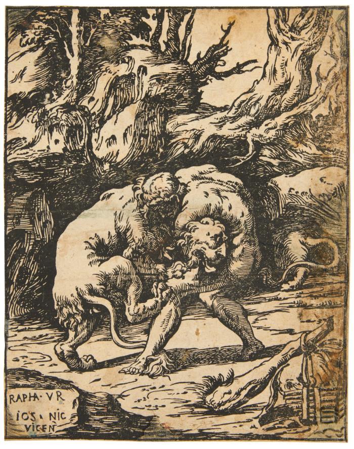 Herkules und der nemäische Löwe.